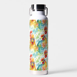 かわいい農家の水彩鶏 ウォーターボトル