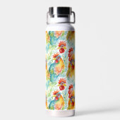 かわいい農家の水彩鶏 ウォーターボトル (背面)