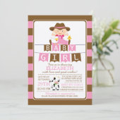 かわいい農家ガールズベビーシャワー招待状 招待状 (スタンド正面)