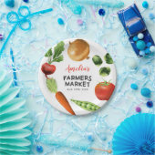 かわいい農家ズマーケットバースデーパーティーヴェゲタブル ペーパープレート (パーティー)