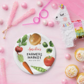 かわいい農家ズマーケットバースデーパーティーヴェゲタブル ペーパープレート (パーティー)