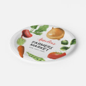 かわいい農家ズマーケットバースデーパーティーヴェゲタブル ペーパープレート (アングル)