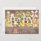 かわいい農家マーケットベビーシャワー招待状 招待状 (正面)