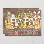 かわいい農家マーケットベビーシャワー招待状 招待状 (正面/裏面)