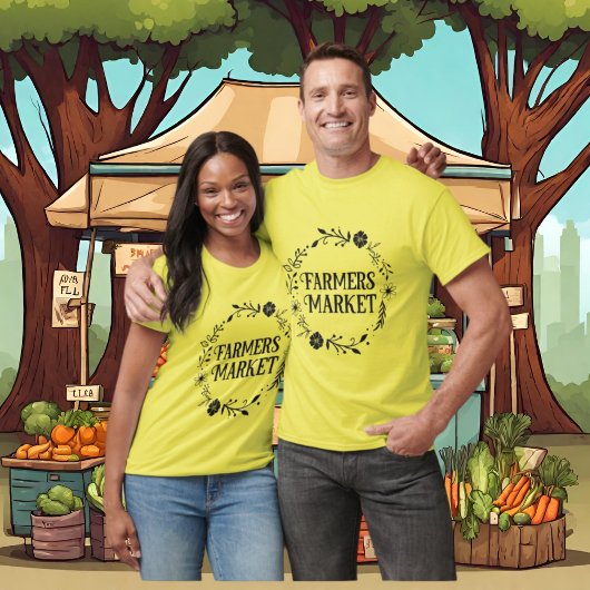 かわいい農家マーケットワードアート Tシャツ