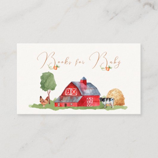かわいい農家マーケット納屋周囲の庭本の赤ちゃんシャワー エンクロージャーカード (正面)
