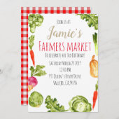 かわいい農家市場誕生パーティーの招待 招待状 (正面/裏面)