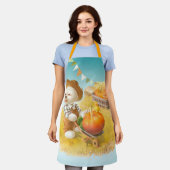 かわいい農家犬カボチャ エプロン (着用した状態)
