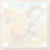 かわいい農家犬カボチャ ガラスコースター (裏面)