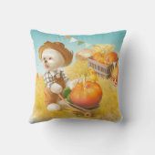 かわいい農家犬カボチャ クッション (裏面)