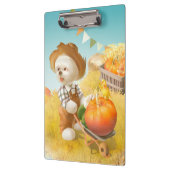 かわいい農家犬カボチャ クリップボード (左)