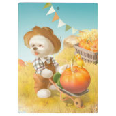 かわいい農家犬カボチャ クリップボード (裏面)