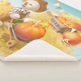 かわいい農家犬カボチャ シェルパブランケット