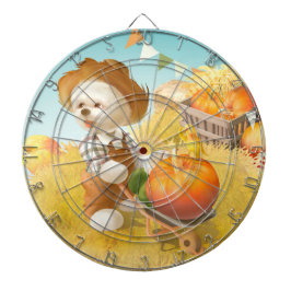 かわいい農家犬カボチャ ダーツボード