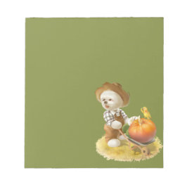 かわいい農家犬カボチャ ノートパッド