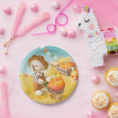 かわいい農家犬カボチャ ペーパープレート (パーティー)