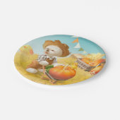 かわいい農家犬カボチャ ペーパープレート (アングル)