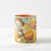 かわいい農家犬カボチャ マグカップ (中央)