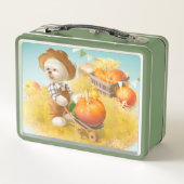 かわいい農家犬カボチャ メタルランチボックス (裏面)