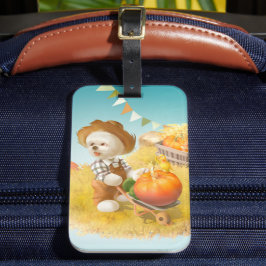 かわいい農家犬カボチャ ラゲッジタグ