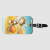 かわいい農家犬カボチャ ラゲッジタグ (正面横)