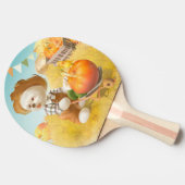かわいい農家犬カボチャ 卓球ラケット (横)