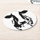 かわいい農家白黒カントリーファームカウズ ラウンドペーパーコースター (アングル)