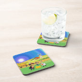 かわいい農家、羊、ひなのプラスチックコースター コースター (右側)