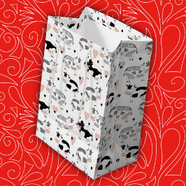 かわいい農村の牛たち ミディアムペーパーバッグ