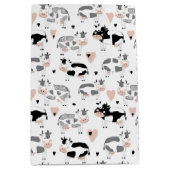 かわいい農村の牛たち ミディアムペーパーバッグ (正面)