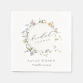 かわいい農村の草原の花のリース ブライダルシャワー スタンダードカクテルナプキン (正面)