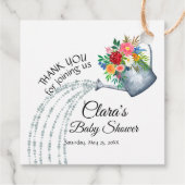 かわいい農村風の花の水やりの缶の感謝シャワー フェイバータグ (裏面)