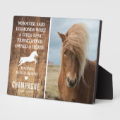 かわいい農村風の馬のメモリアル写真の記念品 フォトプラーク (側面)