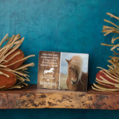 かわいい農村風の馬の記念写真の思い出 フォトプラーク (側面)