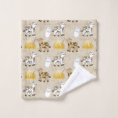 かわいい農業牛のタイル国 バスタオルセット (ウォッシュタオル)