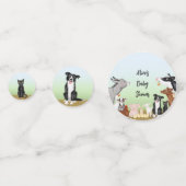 かわいい農畜生の赤ちゃんシャワーテーブル紙吹雪 コンフェッティ (正面)