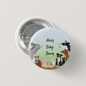 かわいい農畜生の赤ちゃんシャワーラウンドバッジ 缶バッジ (正面&裏面)