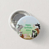 かわいい農畜生誕生会ラウンドバッジ 缶バッジ (正面&裏面)