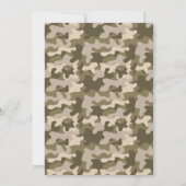かわいい迷彩柄レーザーラベル誕生日の招待 招待状 (裏面)