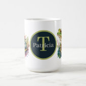 かわいい追加モノグラムカエル コーヒーマグカップ (中央)