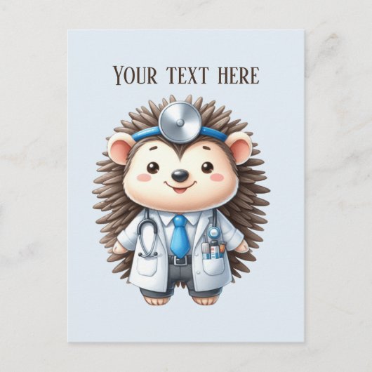 かわいい追加文字任意の目的ドクターヘッジホッグ ポストカード (正面)