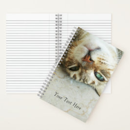 かわいい逆さまにタビーパーソナライズされた猫 ノートブック