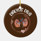 かわいい透析ナース腎臓美術移植技術 セラミックオーナメント (裏面)