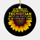 かわいい透析技術者男性へ女性 セラミックオーナメント (正面)
