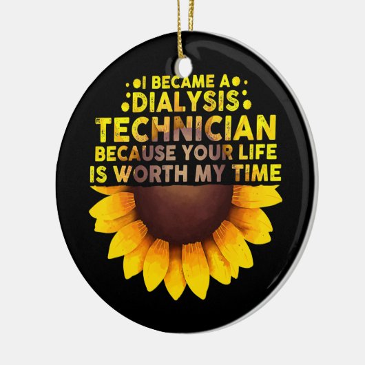 かわいい透析技術者男性へ女性 セラミックオーナメント (左)