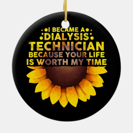 かわいい透析技術者男性へ女性 セラミックオーナメント (裏面)