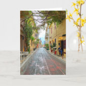 かわいい通りインアテネギリシャ カード (黄色い花)