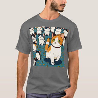 かわいい通り猫たちおもしろいハッピーキャッツ Tシャツ