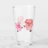 かわいい連続した漫画のブタ タンブラーグラス (裏面)