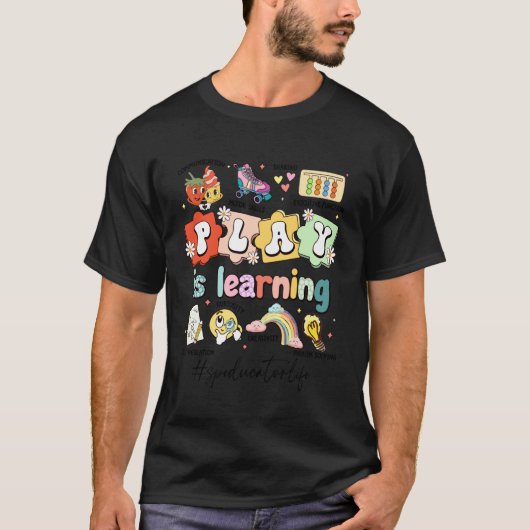 かわいい遊びは学習支援の先生の先生 Tシャツ (正面)